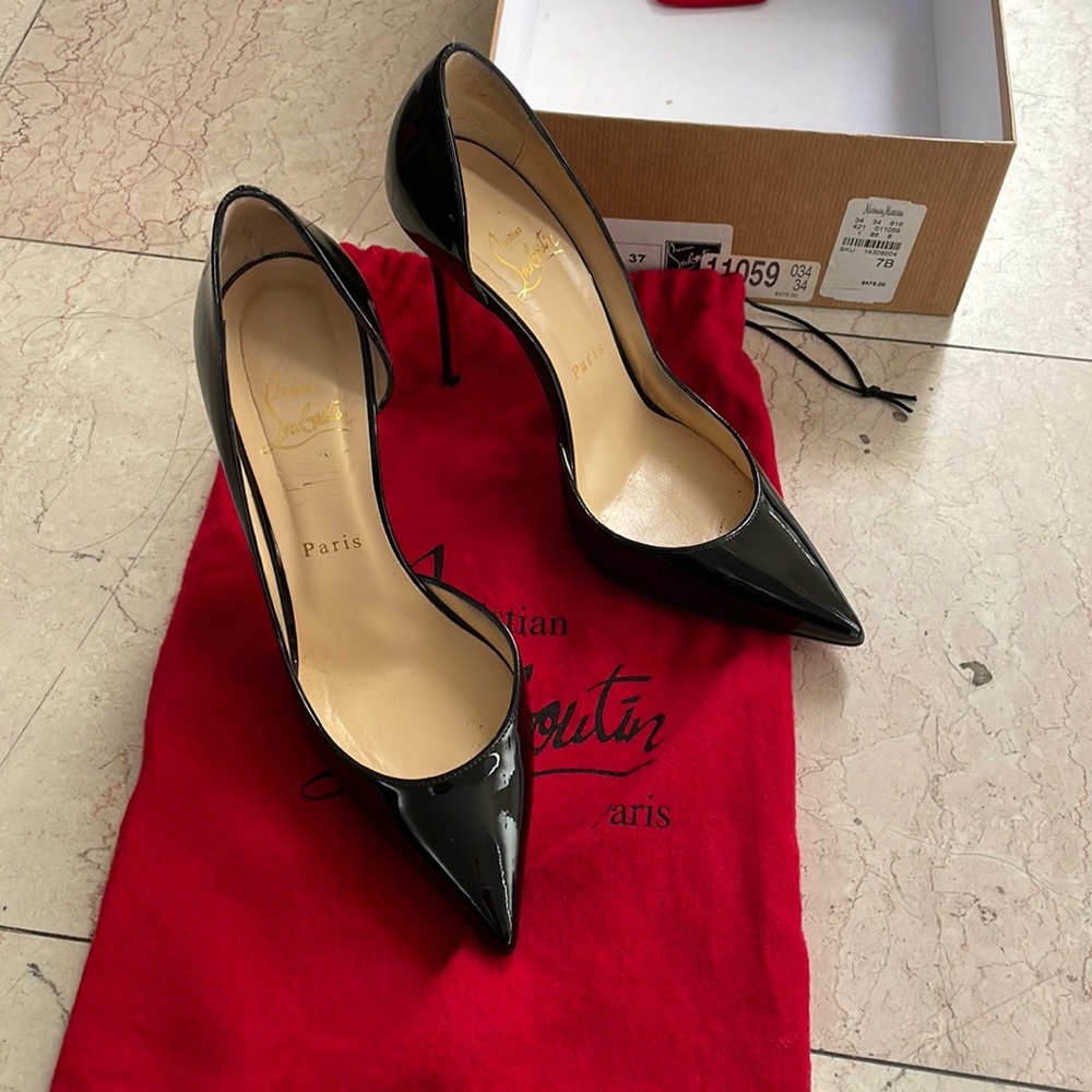 christian louboutin iriza mm100 black Patent heels